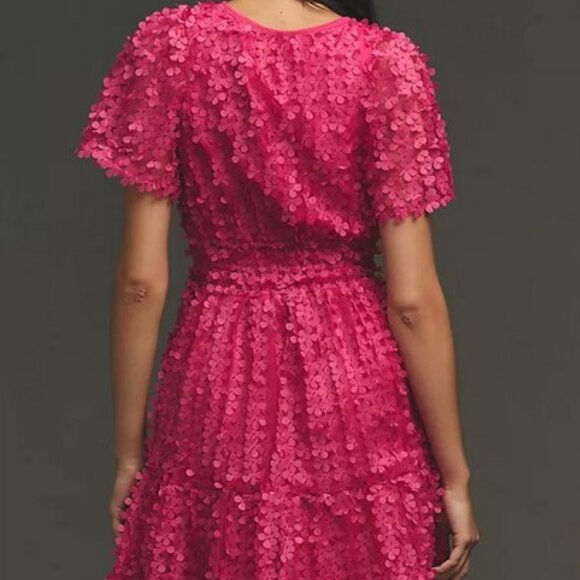 Anthropologie The Somerset Mini Dress: Floral Appliqué Edition in Pink - Picture 2 of 11